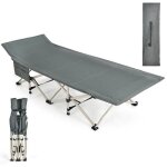 Costway lits de camp pliable 190 x 72 x 51 cm avec sac de transport tte incline poche de rangement ...