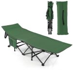 Costway lits de camp pliable 190 x 72 x 51m avec sac de transport t�te inclin�e poche de rangement lat�rale ...