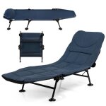 Costway lit de camp pliable 194 x 69 x 29 cm, avec dossier rglable 6 positions, matelas et oreiller ...