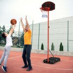 Costway panier de basket - ball sur pied enfant hauteur rglable 158 - 218cm roues mobile filet en nylon ...