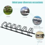 Costway râtelier 6 vélos en acier fixation au sol ou mur 180x32. 5x26cm résistant aux intempéries antirouille ... Costway râtelier 6 vélos en acier fixation au sol ou mur 180x32. 5x26cm résistant aux intempéries antirouille ...