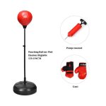 Costway sac de frappe / boxe punching ball sur pied hauteur rglable 120 - 154cm avec gant, pompe a main ...