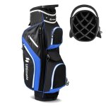 Costway sac de golf trpied avec 14 compartiments suprieurs, 9 poches, glacire, compartiment a chaussures, ...