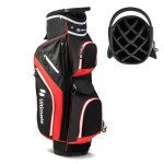 Costway sac de golf trpied avec 14 compartiments suprieurs, 9 poches, glacire, compartiment a chaussures, ...