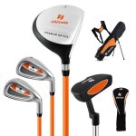 Costway sac de golf trépied pour enfants ensemble de clubs de golf 5 pièces avec support & protecteur ... Costway sac de golf trépied pour enfants ensemble de clubs de golf 5 pièces avec support & protecteur ...
