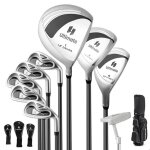 Costway sac de golf trpied pour femmes, ensemble de clubs de golf 9 pices avec sac de chariot portable, ...