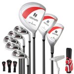 Costway sac de golf trpied pour femmes, ensemble de clubs de golf 9 pices avec sac de chariot portable, ...