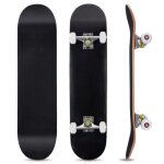 Costway skateboard planche a roulettes ovale en bois d'erable a 7 couches noir 80x20cm style moderne ... Costway skateboard planche a roulettes ovale en bois d'erable a 7 couches noir 80x20cm style moderne ...