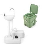 Costway toilette portable camping réservoir détachables 20l + 10l - evier a main a roulette - réservoir ... Costway toilette portable camping réservoir détachables 20l + 10l - evier a main a roulette - réservoir ...