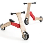 Costway trottinette pour enfants 2 en 1 ajuste a draisiennesige amovible - roues en eva, cadre en bois ...