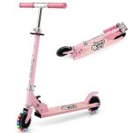 Costway trottinette enfant pliable 2 roues clignotantes automatiques hauteur rglable poigne tpr alliage ...