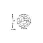 Couronne acier yamaha - 530 - 36 dents - similaire jtr854 - made in germany