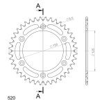 Couronne ktm aluminium 520 x 42