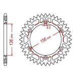 Couronne transmission esjot pour moto husqvarna 450 smr 2003 a 2007 48 dts p520