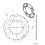 Couronne de transmission teknix pour moto aprilia 50 rx 53 dents pas 420 neuf