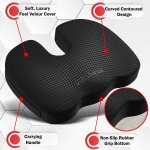 Coussin de si�ge ergonomique assise mousse a m�moire de forme, pour bureau voiture fauteuil roulant forme ...
