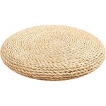 Coussin de sol tiss a la main - coussin rond en rotin - tatami - tapis de yoga epais - pour la maison, ...