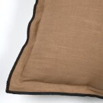Coussin volant plat feston noir coton marron clair 40x60 cm