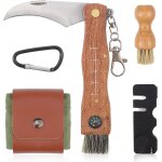 Couteau a champignons avec brosse acier inoxydable pliable couteau champignon avec sac de cueillette ...