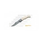Couteau damascus bones avec lame damas 39 couches os ivoire poli