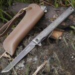 Couteau pliant fin, aiguis et tranchant - couteau de camping poche pour homme d'extrieur