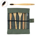 Couteaux de voyage en bois fourchette cuillre vaisselle de camping de randonne portable service de ...