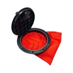 Couvercle de trappe en plastique rond noir, 20cm, kit de plaque de pont avec sac de rangement pour bateau ... Couvercle de trappe en plastique rond noir, 20cm, kit de plaque de pont avec sac de rangement pour bateau ...