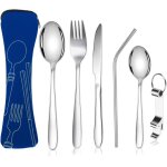 Couvert de camping 6 pièces, 304 ensembles de couverts en acier inoxydable esskedeck avec couteaux, fourche, ... Couvert de camping 6 pièces, 304 ensembles de couverts en acier inoxydable esskedeck avec couteaux, fourche, ...