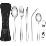 Couvert de camping 6 pièces, 304 ensembles de couverts en acier inoxydable esskedeck avec couteaux, fourche, ... Couvert de camping 6 pièces, 304 ensembles de couverts en acier inoxydable esskedeck avec couteaux, fourche, ...