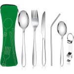 Couvert de camping 6 pièces, 304 ensembles de couverts en acier inoxydable esskedeck avec couteaux, fourche, ... Couvert de camping 6 pièces, 304 ensembles de couverts en acier inoxydable esskedeck avec couteaux, fourche, ...