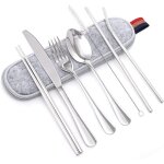 Couvert camping, 8 pices couvert kit pique nique pochette couverts de table couverts de voyage passe ...