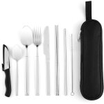 Couverts de camping, 9 pices couverts de table en acier inoxydable 18 / 0, couverts de voyage s avec ...
