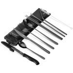 Couvert de camping, set couverts de table 10 pices avec boite a couvert pique nique, rutilisables acier ...