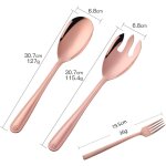 Couverts a salade en acier inoxydable de 30 cm, cuillre a salade et fourchette a salade avec 2 fourchettes, ...
