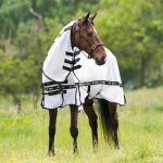 Couverture anti - mouches pour cheval hv polo nena 165 cm mixte blanc