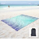 Couverture de plage douce et soyeuse, tapis anti - sable avec poches d'angle, 215 x 183 cm, sac en maille, ...