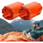 Couverture de sac de couchage de survie, sac de couchage d'urgence de survie 2 pi�ces pour le camping ...