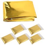 Couverture de survie 5x - r�utilisable - extra large - 210 * 160cm - imperm�able - couverture chauffante ...