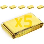 Couverture de survie 5x - r�utilisable - extra large - 210 * 160cm - imperm�able - couverture chauffante ...