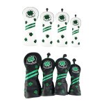 Couvre - t�te en bois de golf 4 pi�ces, protection de t�te de club, accessoires no. etiquette