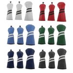Couvre - chef en cuir pu pour conducteur de golf, protection de t�te en bois de golf, 400cc, 3 pi�ces ...