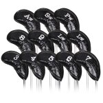 Couvre - tte de club de golf, 12 pices, capuchon de queue en pu, housse de protection etanche et rsistante ...
