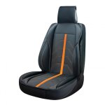 Couvre siege pvc potenza noir - orange 1pc - swiss drive Couvre siege pvc potenza noir - orange 1pc - swiss drive