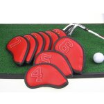 Couvre - tte de protection en fer de golf, 9 pices, protection de tte de club de golf, numro brod ...