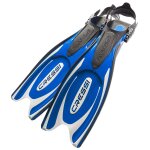 Cressi frog plus palmes rglables de plonge / natation - bleu / argent - l / xl - 45 / 47