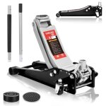 Cric hydraulique 3t hauteur de levage 75 - 500 mm double piston + 2x supports en caoutchouc leve voiture ...