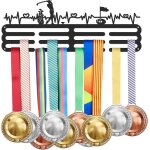Crochet a mdaille avec support de mdaille en mtal de golf, prsentoir mural, cadre, etagre, cintre ...