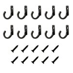 Crochets muraux avec vis pack de 10 le noir