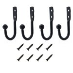 Crochets muraux avec vis pack de 4 le noir