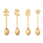 Cuill�re a caf� de no�l en acier inoxydable, cuill�re a m�langer, dessert, collations, vaisselle, ballons, ...